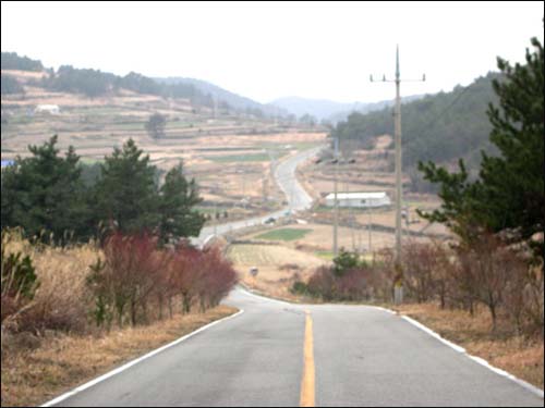 진산고갯길. 청산도 들녘에는 이런 꼬불꼬불 길들이 유난히 많고 아름답게 다가선다. 